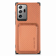 Ultra-thin Silicone Gel Soft Case Cover with Magnetic S01D for Samsung Galaxy Note 20 Ultra 5G Brown