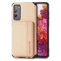 Ultra-thin Silicone Gel Soft Case Cover with Magnetic S01D for Samsung Galaxy S20 FE (2022) 5G Gold
