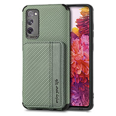 Ultra-thin Silicone Gel Soft Case Cover with Magnetic S01D for Samsung Galaxy S20 FE (2022) 5G Green