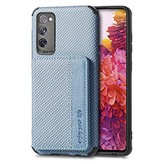Ultra-thin Silicone Gel Soft Case Cover with Magnetic S01D for Samsung Galaxy S20 Lite 5G Blue