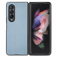 Ultra-thin Silicone Gel Soft Case Cover with Magnetic S01D for Samsung Galaxy Z Fold3 5G Blue