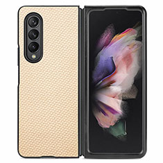 Ultra-thin Silicone Gel Soft Case Cover with Magnetic S01D for Samsung Galaxy Z Fold4 5G Gold