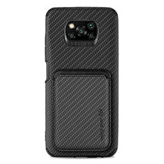 Ultra-thin Silicone Gel Soft Case Cover with Magnetic S01D for Xiaomi Poco X3 Black