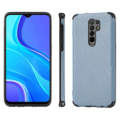 Ultra-thin Silicone Gel Soft Case Cover with Magnetic S01D for Xiaomi Redmi 9 Blue