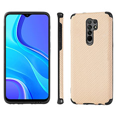 Ultra-thin Silicone Gel Soft Case Cover with Magnetic S01D for Xiaomi Redmi 9 Prime India Gold