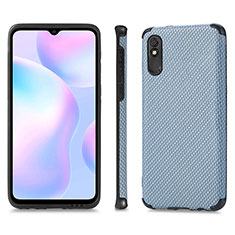 Ultra-thin Silicone Gel Soft Case Cover with Magnetic S01D for Xiaomi Redmi 9A Blue