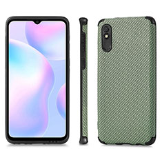 Ultra-thin Silicone Gel Soft Case Cover with Magnetic S01D for Xiaomi Redmi 9AT Green