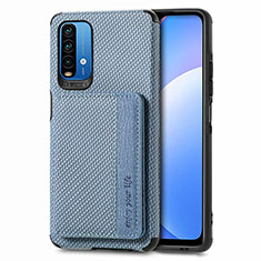Ultra-thin Silicone Gel Soft Case Cover with Magnetic S01D for Xiaomi Redmi 9T 4G Blue