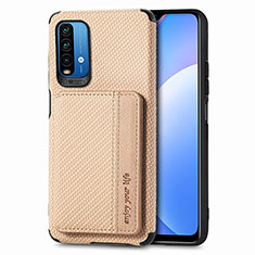 Ultra-thin Silicone Gel Soft Case Cover with Magnetic S01D for Xiaomi Redmi 9T 4G Gold