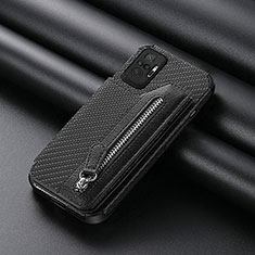 Ultra-thin Silicone Gel Soft Case Cover with Magnetic S01D for Xiaomi Redmi Note 10 Pro 4G Black