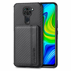 Ultra-thin Silicone Gel Soft Case Cover with Magnetic S01D for Xiaomi Redmi Note 9 Black
