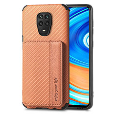 Ultra-thin Silicone Gel Soft Case Cover with Magnetic S01D for Xiaomi Redmi Note 9 Pro Max Brown