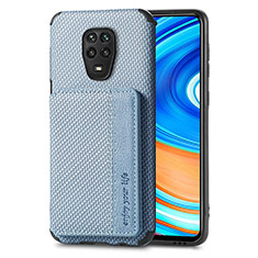 Ultra-thin Silicone Gel Soft Case Cover with Magnetic S01D for Xiaomi Redmi Note 9S Blue