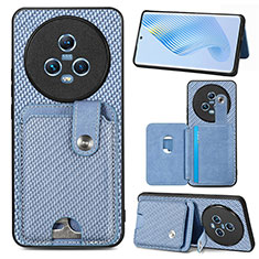Ultra-thin Silicone Gel Soft Case Cover with Magnetic S02D for Huawei Honor Magic5 5G Blue