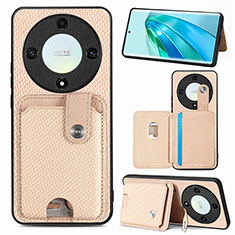 Ultra-thin Silicone Gel Soft Case Cover with Magnetic S02D for Huawei Honor Magic5 Lite 5G Gold