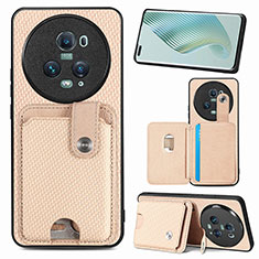 Ultra-thin Silicone Gel Soft Case Cover with Magnetic S02D for Huawei Honor Magic5 Pro 5G Gold