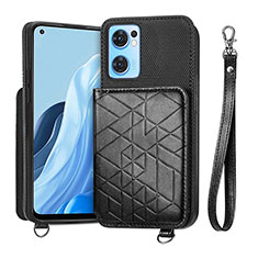 Ultra-thin Silicone Gel Soft Case Cover with Magnetic S02D for Oppo Find X5 Lite 5G Black