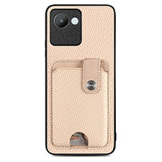 Ultra-thin Silicone Gel Soft Case Cover with Magnetic S02D for Realme C30 Gold