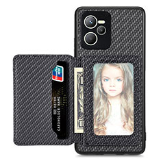 Ultra-thin Silicone Gel Soft Case Cover with Magnetic S02D for Realme C35 Black