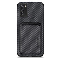 Ultra-thin Silicone Gel Soft Case Cover with Magnetic S02D for Samsung Galaxy A02s Black