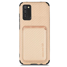 Ultra-thin Silicone Gel Soft Case Cover with Magnetic S02D for Samsung Galaxy A02s Gold