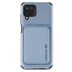 Ultra-thin Silicone Gel Soft Case Cover with Magnetic S02D for Samsung Galaxy A12 5G Blue