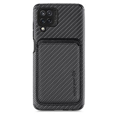 Ultra-thin Silicone Gel Soft Case Cover with Magnetic S02D for Samsung Galaxy A12 Black