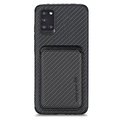 Ultra-thin Silicone Gel Soft Case Cover with Magnetic S02D for Samsung Galaxy A31 Black