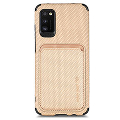Ultra-thin Silicone Gel Soft Case Cover with Magnetic S02D for Samsung Galaxy A41 Gold
