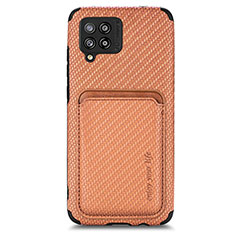 Ultra-thin Silicone Gel Soft Case Cover with Magnetic S02D for Samsung Galaxy A42 5G Brown