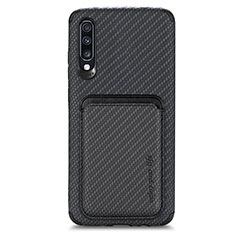 Ultra-thin Silicone Gel Soft Case Cover with Magnetic S02D for Samsung Galaxy A70 Black