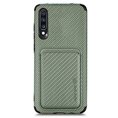 Ultra-thin Silicone Gel Soft Case Cover with Magnetic S02D for Samsung Galaxy A70 Green