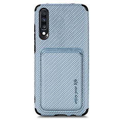 Ultra-thin Silicone Gel Soft Case Cover with Magnetic S02D for Samsung Galaxy A70S Blue