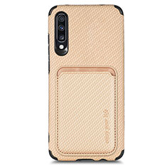 Ultra-thin Silicone Gel Soft Case Cover with Magnetic S02D for Samsung Galaxy A70S Gold