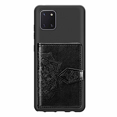 Ultra-thin Silicone Gel Soft Case Cover with Magnetic S02D for Samsung Galaxy A81 Black