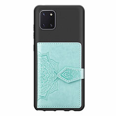 Ultra-thin Silicone Gel Soft Case Cover with Magnetic S02D for Samsung Galaxy A81 Mint Blue