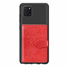 Ultra-thin Silicone Gel Soft Case Cover with Magnetic S02D for Samsung Galaxy A81 Red