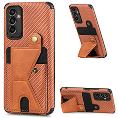 Ultra-thin Silicone Gel Soft Case Cover with Magnetic S02D for Samsung Galaxy F13 4G Brown