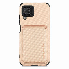 Ultra-thin Silicone Gel Soft Case Cover with Magnetic S02D for Samsung Galaxy F62 5G Gold