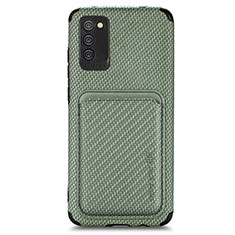 Ultra-thin Silicone Gel Soft Case Cover with Magnetic S02D for Samsung Galaxy M02s Green