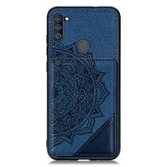 Ultra-thin Silicone Gel Soft Case Cover with Magnetic S02D for Samsung Galaxy M11 Blue