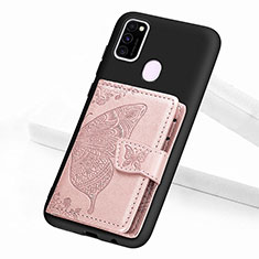 Ultra-thin Silicone Gel Soft Case Cover with Magnetic S02D for Samsung Galaxy M30s Pink