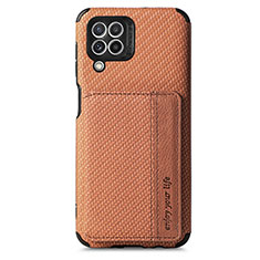 Ultra-thin Silicone Gel Soft Case Cover with Magnetic S02D for Samsung Galaxy M32 4G Brown