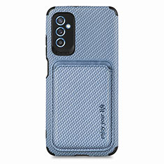 Ultra-thin Silicone Gel Soft Case Cover with Magnetic S02D for Samsung Galaxy M52 5G Blue