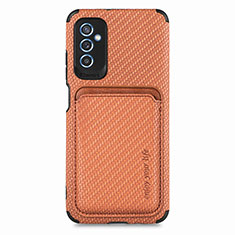 Ultra-thin Silicone Gel Soft Case Cover with Magnetic S02D for Samsung Galaxy M52 5G Brown