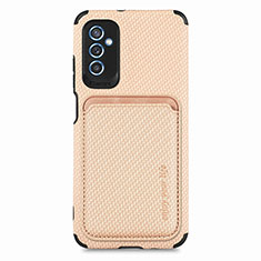 Ultra-thin Silicone Gel Soft Case Cover with Magnetic S02D for Samsung Galaxy M52 5G Gold