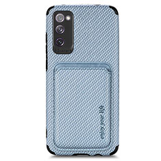 Ultra-thin Silicone Gel Soft Case Cover with Magnetic S02D for Samsung Galaxy S20 FE (2022) 5G Blue