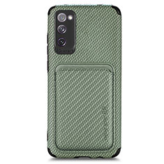 Ultra-thin Silicone Gel Soft Case Cover with Magnetic S02D for Samsung Galaxy S20 FE 4G Green