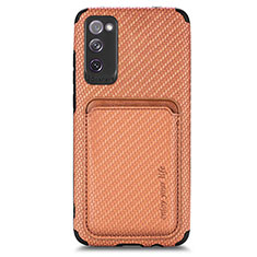 Ultra-thin Silicone Gel Soft Case Cover with Magnetic S02D for Samsung Galaxy S20 FE 5G Brown