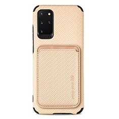 Ultra-thin Silicone Gel Soft Case Cover with Magnetic S02D for Samsung Galaxy S20 Plus 5G Gold
